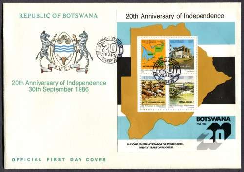 Botswana - Miniatutre Sheet FDC - 1986