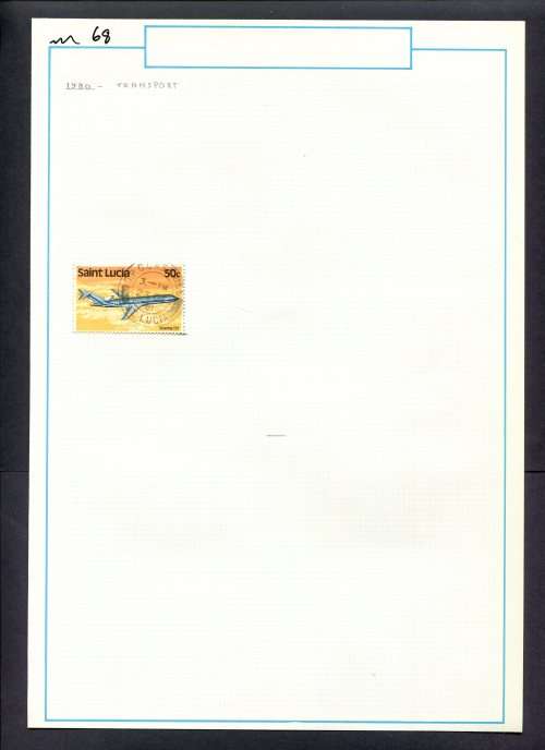 St. Lucia - 1 Stamp Mounted (Hinged) on Old Album Page
