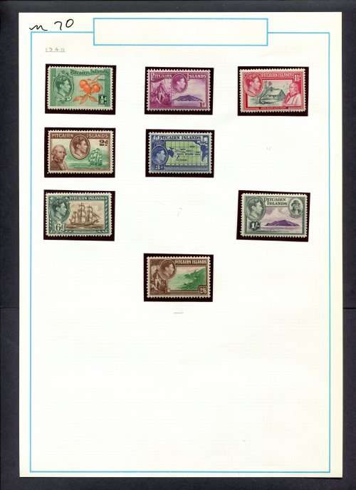 Pitcairn Islands - 8 Stamps Mounted (Hinged) on Old Album Page