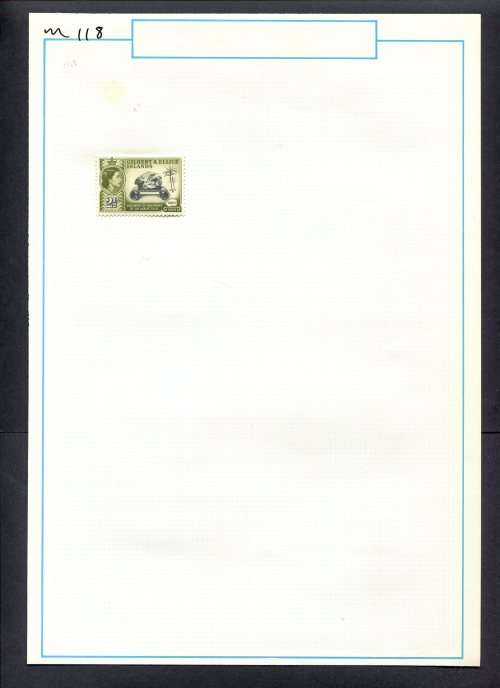 Gilbert and Ellice Islands - 1 Stamp Mounted (Hinged) on Old Album Page