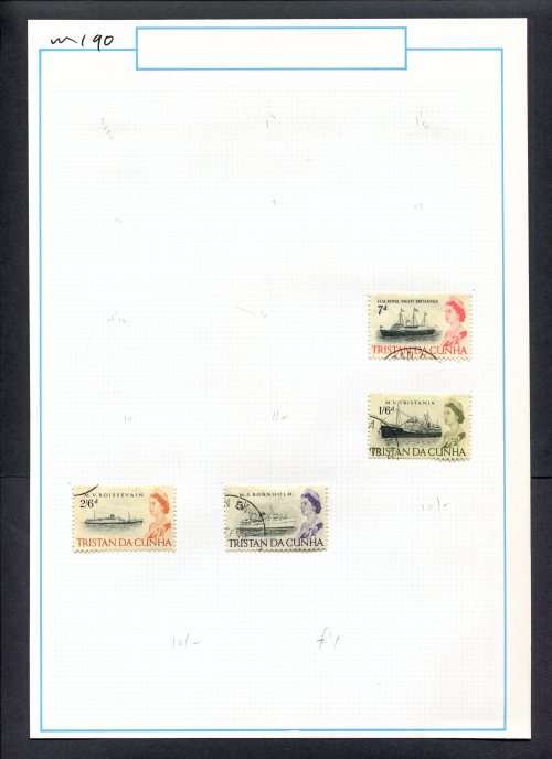 Tristan Da Cunha - 4 Stamps Mounted (Hinged) On Old Album Page