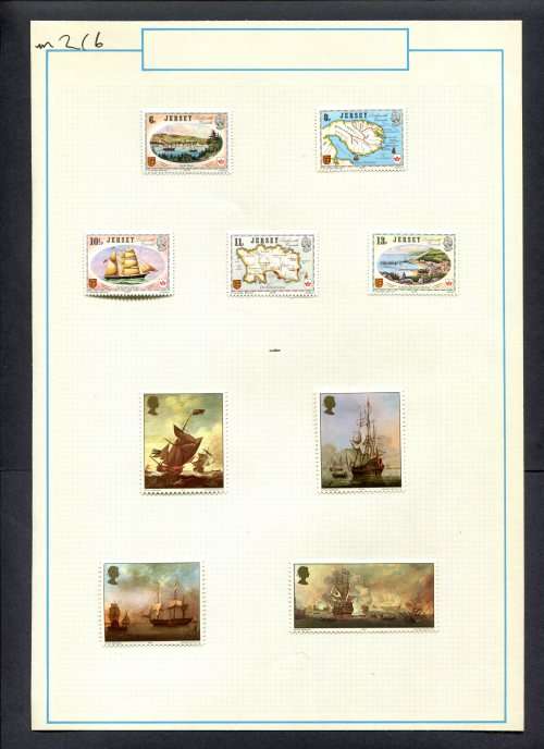 Jersey - 9 Stamps Mounted (Hinged) On Old Album Page