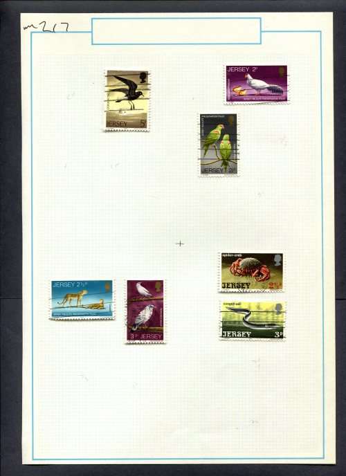 Jersey - 7 Stamps Mounted (Hinged) On Old Album Page