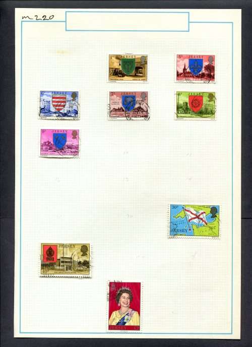 Jersey - 9 Stamps Mounted (Hinged) On Old Album Page