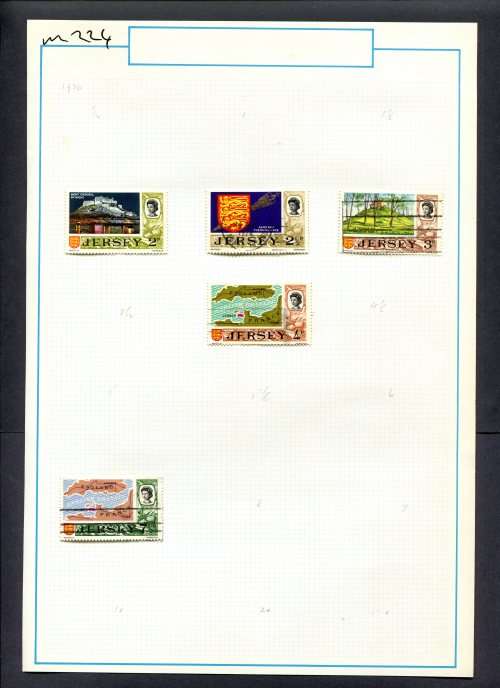 Jersey - 5 Stamps Mounted (Hinged) On Old Album Page