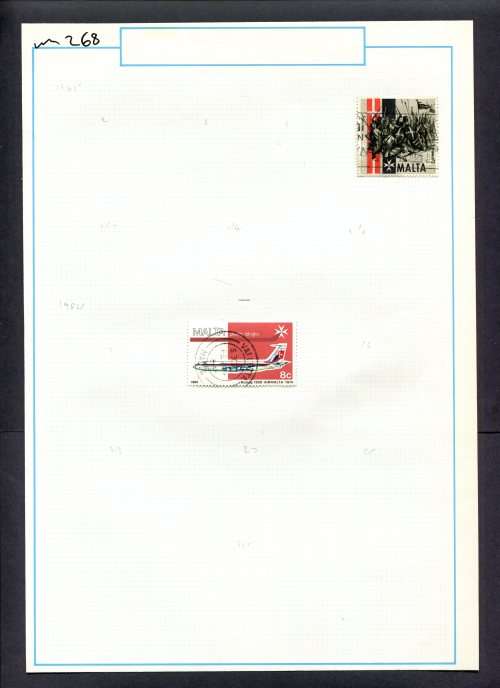 Malta - 2 Stamps Mounted (Hinged) On Old Album Page