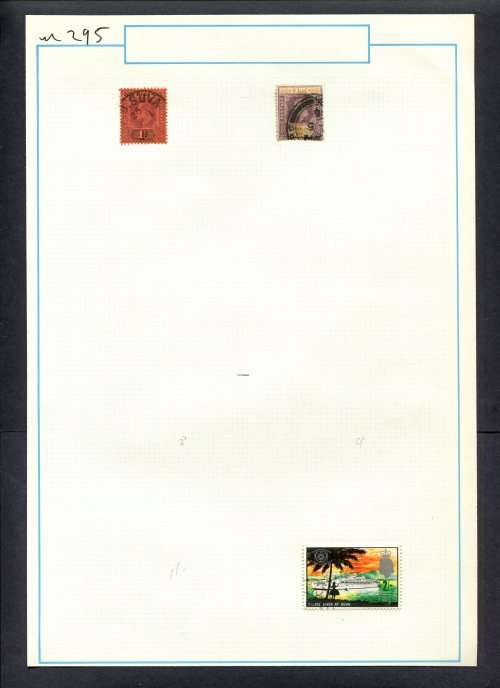 Fiji - 3 Stamps Mounted (Hinged) On Old Album Page