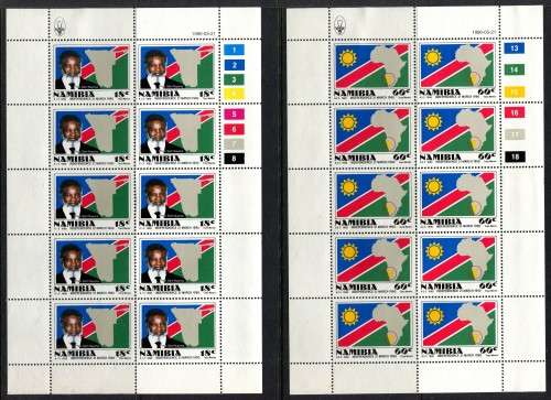 Namibia - Set of 3 Sheets of 10 - 1990 - MNH