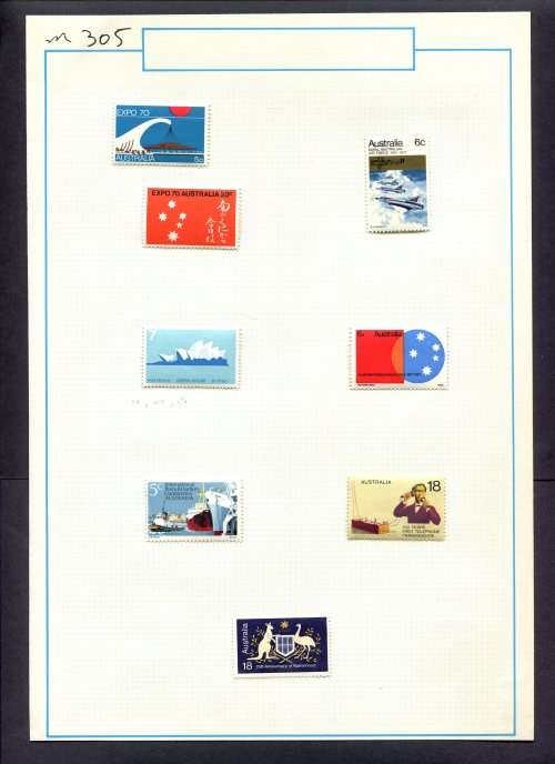 Australia - 8 Stamps Mounted (Hinged) On Old Album Page