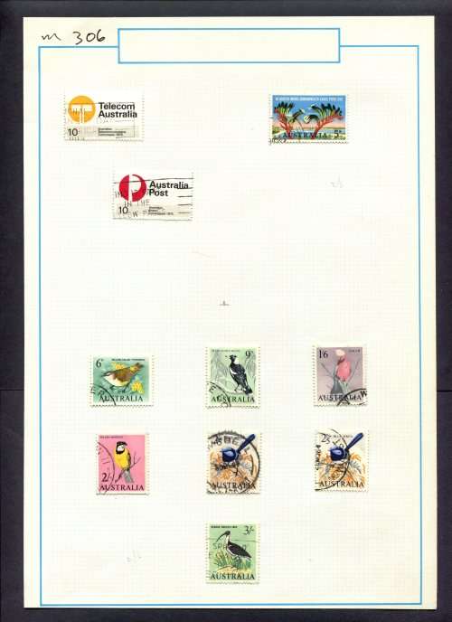 Australia - 10 Stamps Mounted (Hinged) On Old Album Page