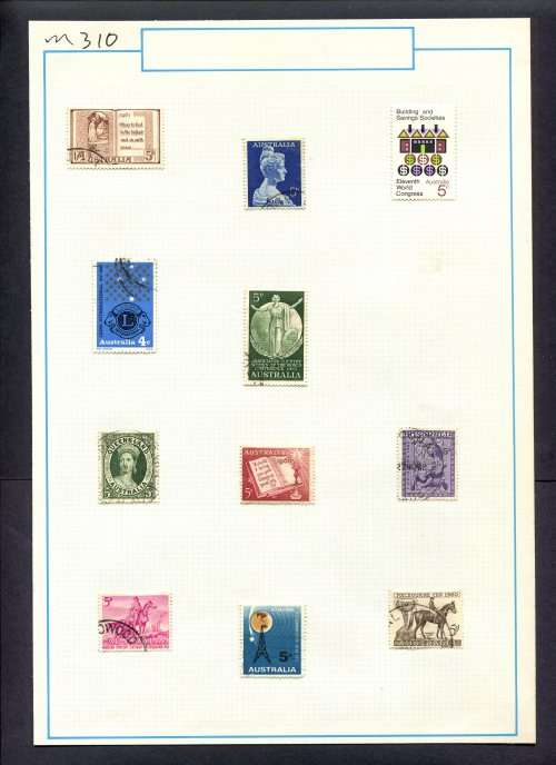 Australia - 11 Stamps Mounted (Hinged) On Old Album Page
