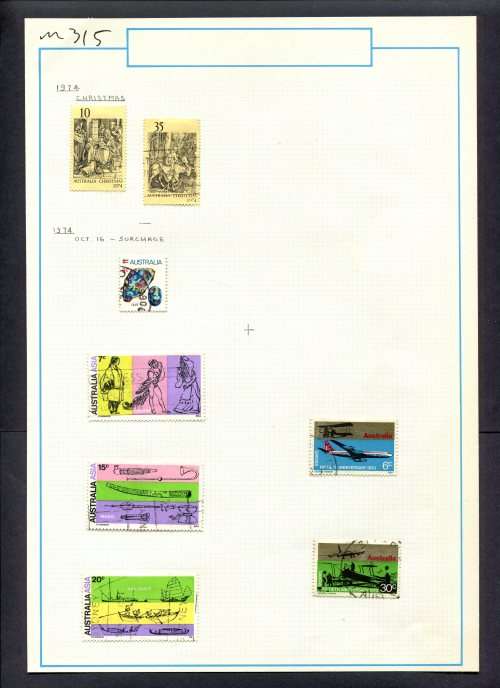 Australia - 8 Stamps Mounted (Hinged) On Old Album Page