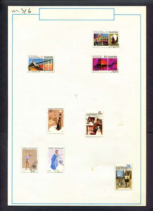 Australia - 8 Stamps Mounted (Hinged) On Old Album Page