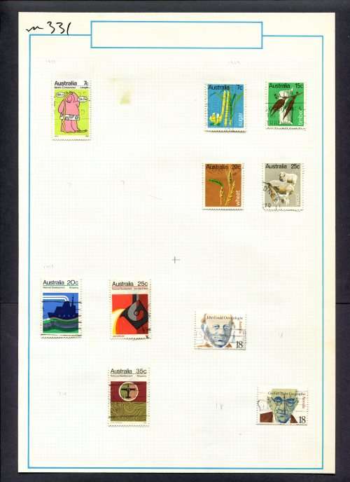Australia - 10 Stamps Mounted (Hinged) On Old Album Page