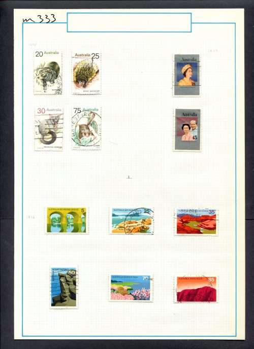 Australia - 12 Stamps Mounted (Hinged) On Old Album Page