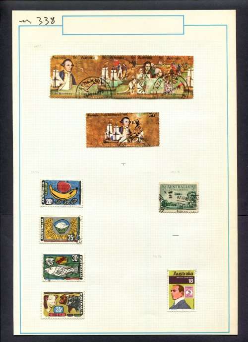 Australia - 12 Stamps Mounted (Hinged) On Old Album Page