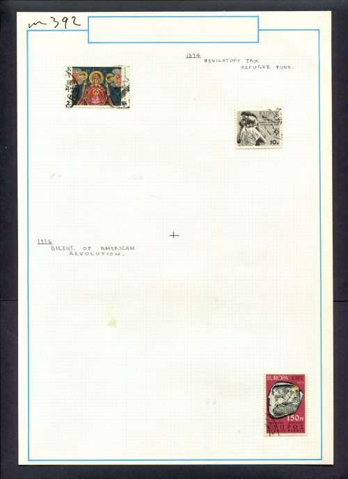 Cyprus - 3 Stamps Mounted (Hinged) On Old Album Page