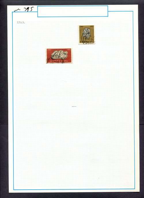 Cyprus - 2 Stamps Mounted (Hinged) On Old Album Page