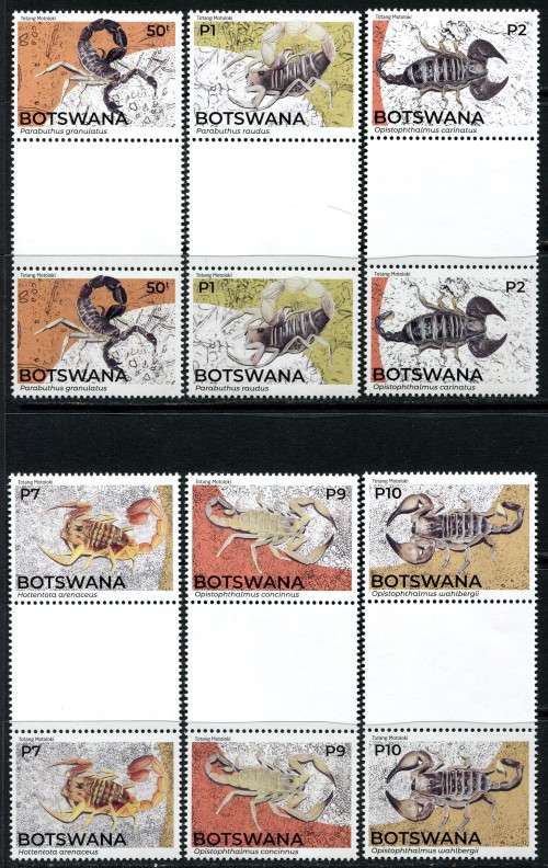 Botswana - Scorpians - Set of 6 Gutter Pairs - 2020 - MNH
