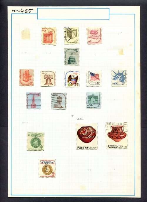 USA - 16 Stamps Mounted (Hinged) On Old Album Page