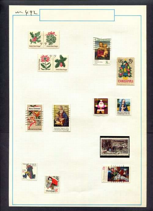 USA - 14 Stamps Mounted (Hinged) On Old Album Page