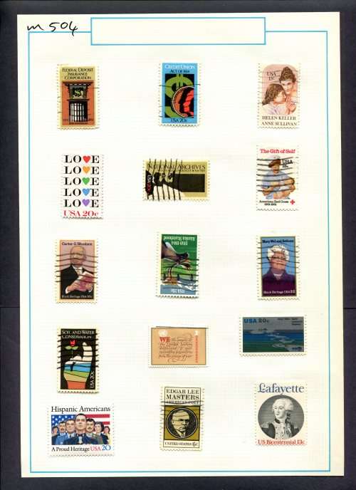 USA - 15 Stamps Mounted (Hinged) On Old Album Page