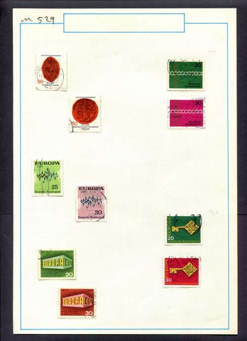Germany - 10 Stamps Mounted (Hinged) On Old Album Page