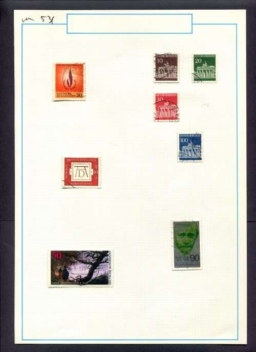 Germany - 8 Stamps Mounted (Hinged) On Old Album Page