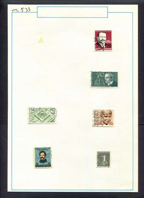 Germany - 6 Stamps Mounted (Hinged) On Old Album Page