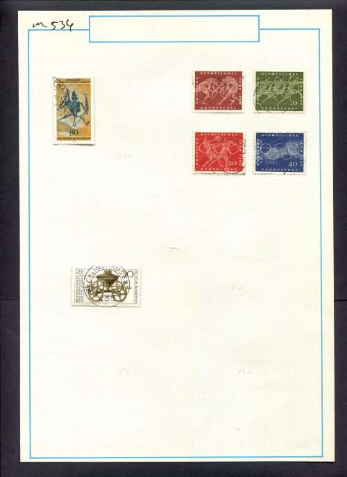 Germany - 6 Stamps Mounted (Hinged) On Old Album Page