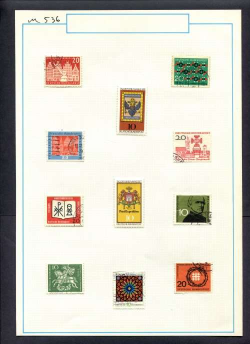 Germany - 11 Stamps Mounted (Hinged) On Old Album Page