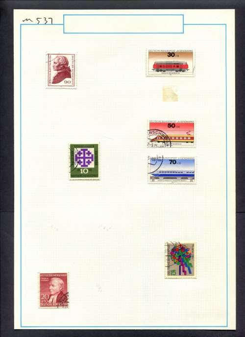 Germany - 7 Stamps Mounted (Hinged) On Old Album Page