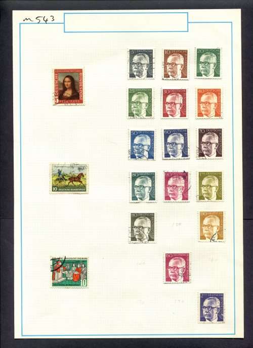 Germany - 19 Stamps Mounted (Hinged) On Old Album Page