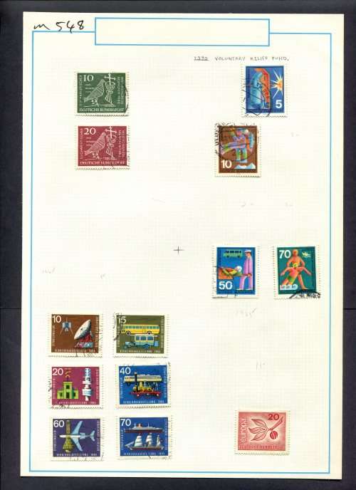 Germany - 13 Stamps Mounted (Hinged) On Old Album Page