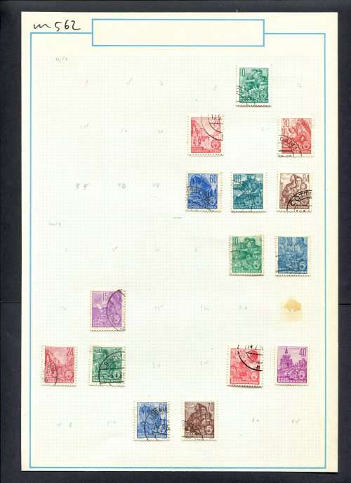 Germany - 15 Stamps Mounted (Hinged) On Old Album Page