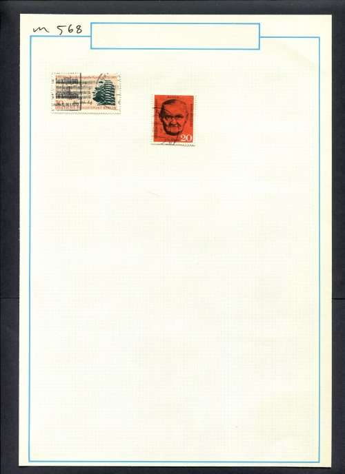 Germany - 2 Stamps Mounted (Hinged) On Old Album Page