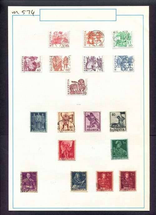 Switzerland -18 Stamps Mounted (Hinged) On Old Album Page