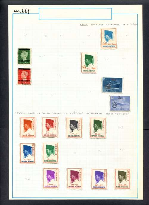 Indonesia - 16 Stamps Mounted (Hinged) On Old Album Page