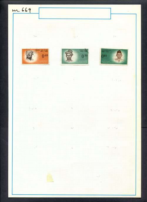 Indonesia - 3 Stamps Mounted (Hinged) On Old Album Page