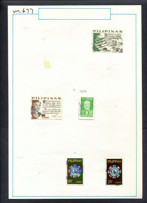 Philippines - 5 Stamps Mounted (Hinged) On Old Album Page