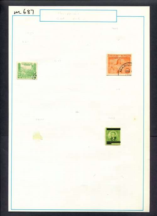 Philippines - 3 Stamps Mounted (Hinged) On Old Album Page
