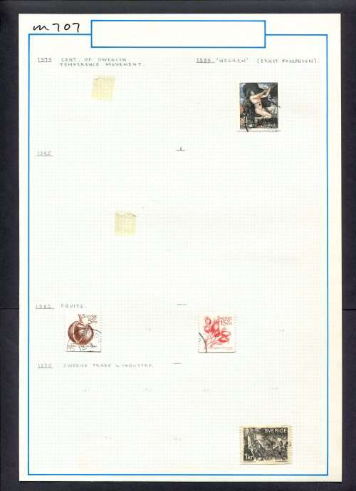 Sweden - 4 Stamps Mounted (Hinged) On Old Album Page