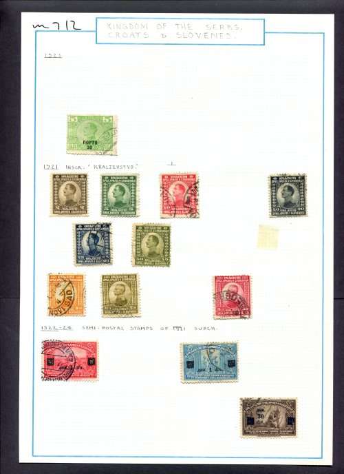 Yugoslavia - 13 Stamps Mounted (Hinged) On Old Album Page