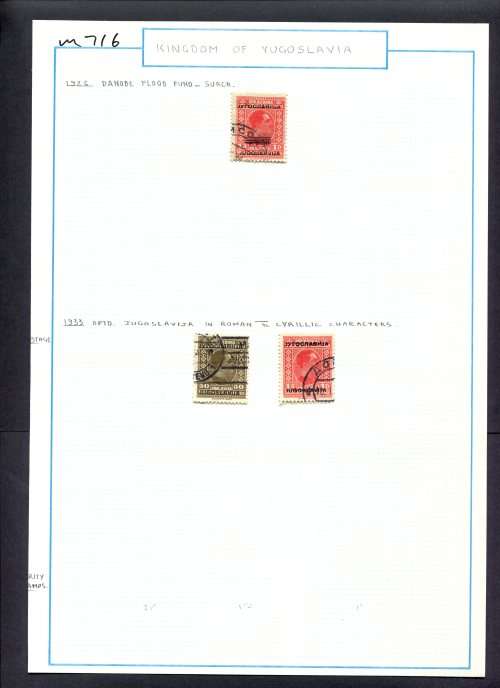 Yugoslavia - 3 Stamps Mounted (Hinged) On Old Album Page