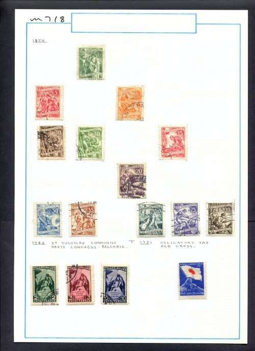 Yugoslavia - 16 Stamps Mounted (Hinged) On Old Album Page
