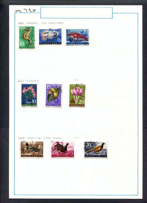 Yugoslavia - 9 Stamps Mounted (Hinged) On Old Album Page
