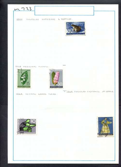 Yugoslavia - 5 Stamps Mounted (Hinged) On Old Album Page