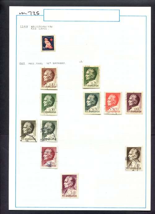 Yugoslavia - 12 Stamps Mounted (Hinged) On Old Album Page