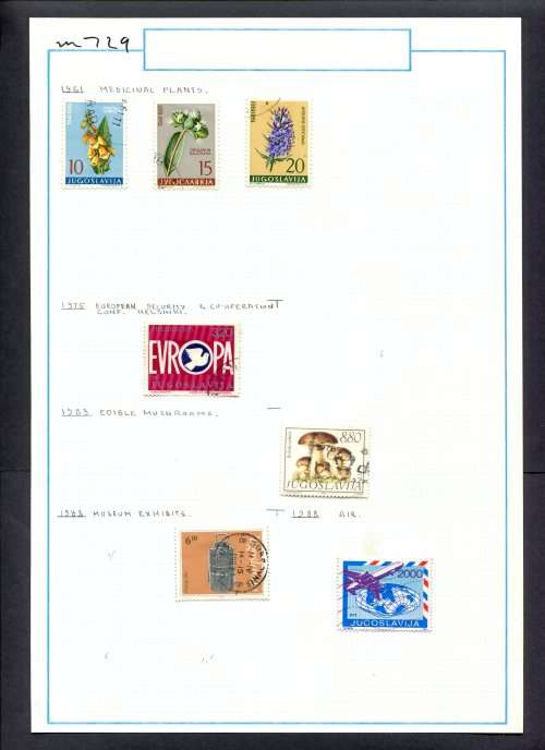 Yugoslavia - 7 Stamps Mounted (Hinged) On Old Album Page