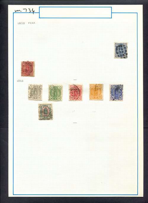 Finland - 8 Stamps Mounted (Hinged) On Old Album Page